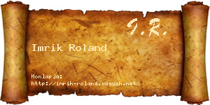 Imrik Roland névjegykártya